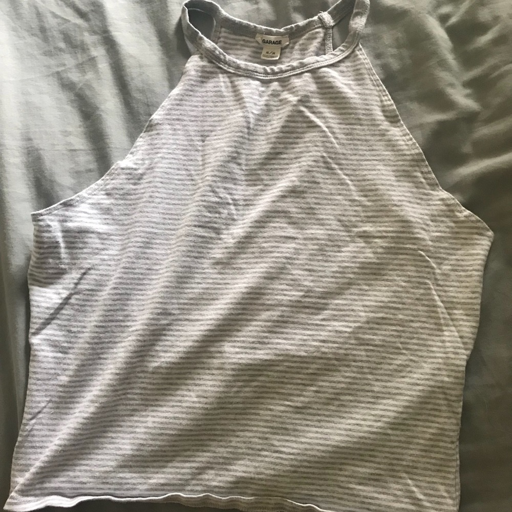 Garage gray striped tank